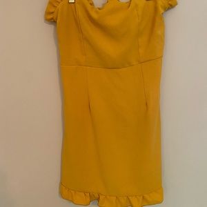 Lulus yellow, strapless bodycon dress